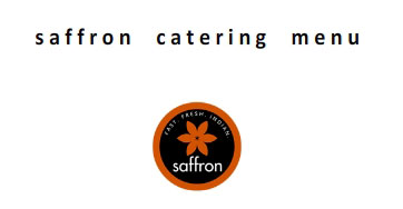saffron india catering menu logo