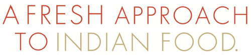 mobile banner for mobile devices.. has slogan: a fresh approach to indian food